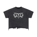 GTG - Vintage Wash Boxy Distressed Hem T-Shirt