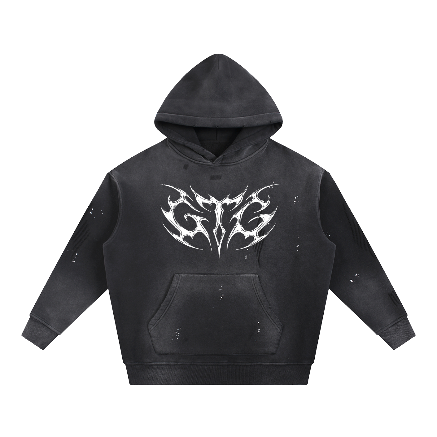 GTG - Vintage Washed Frayed Fleece Hoodie